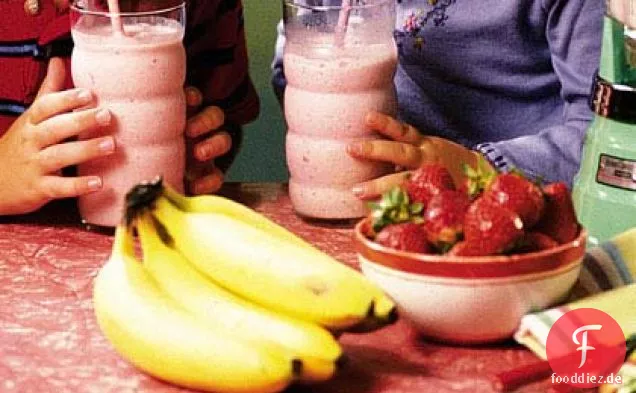 Doppelter Erdbeer-Bananen-Shake