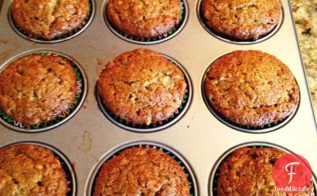 Bananen-Walnuss-Kleie-Muffins