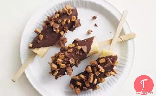 Gefrorene Erdnussbutter Tasse Banane Pops
