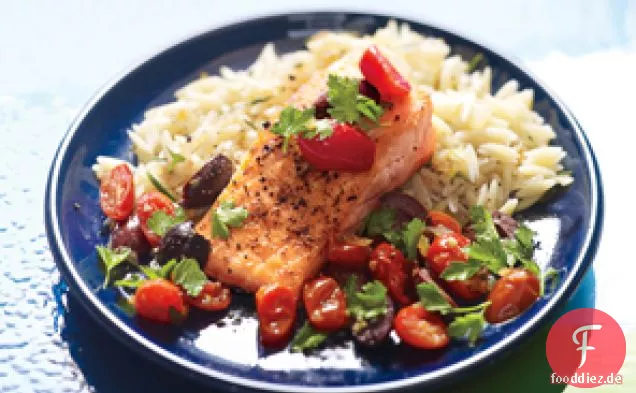 Toskanischer Lachs mit Rosmarin Orzo