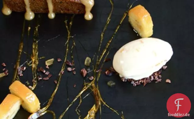 Datum Scheibe Mit Earl Grey Tee, Bananen Und Stem-Ingwer-Eis