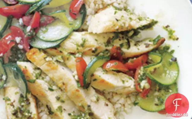 Schwarze Bohnen-Mandel-Pesto Huhn