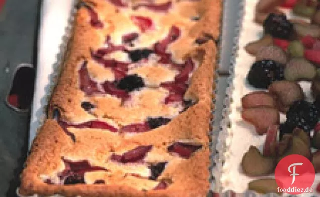 Rhabarber-Brombeer-Snack-Kuchen