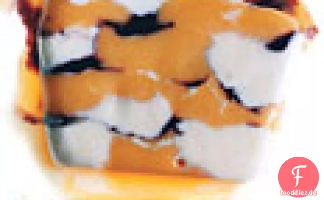 Gefrorene Mango, Brombeer-Cassis und Vanille-Mosaik
