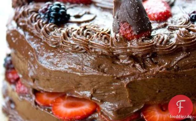 Schokolade Bedeckt Erdbeere Schicht Kuchen