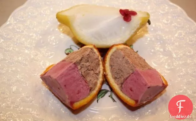 Schokoladen- und Blutorangenmousse, Zitronengranita