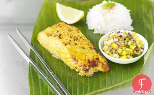 Tandoori Lachs mit würzigem Mango & Gurkenchutney