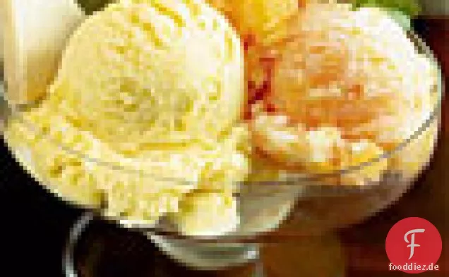 Mango-Zitronengras-Eis und Blutorangen-Sorbet