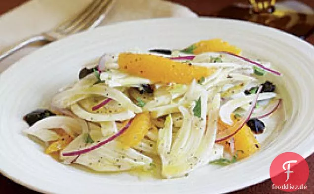 Fenchel & Orangensalat mit roten Zwiebeln & Oliven