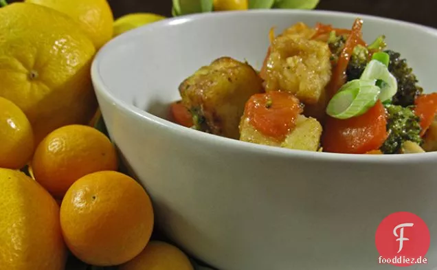 Glutenfreier veganer Orange Tofu, Kung Hei Fat Choy