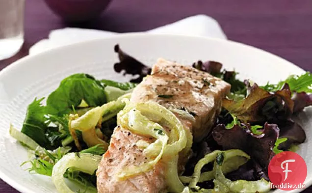 Lachs und Fenchel mit gerösteter Zitronen-Vinaigrette