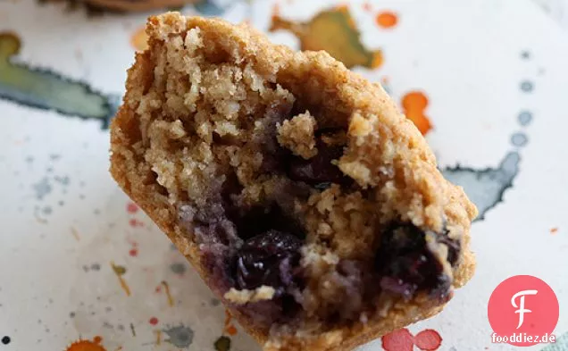 Haferflocken Heidelbeere Apfelmus Muffins