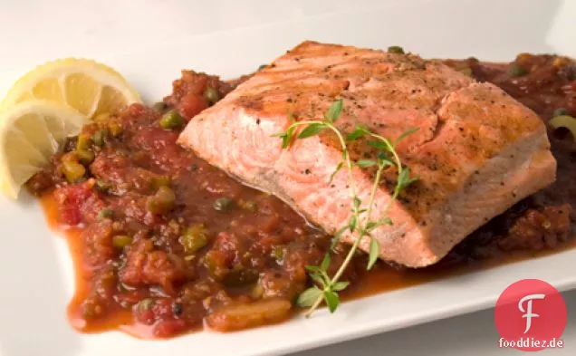 Gegrillter Lachs Mit Zitrone Und Thymian-Salsa Veracruzana