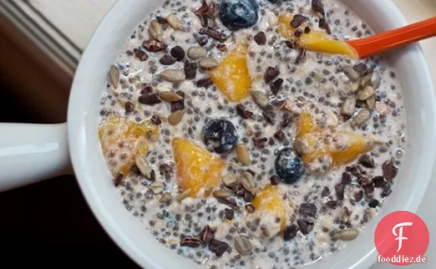 Mango-Blueberry Vegan Über Nacht Hafer