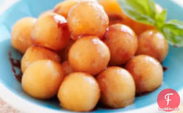 Cantaloupe mit Rotweinsirup