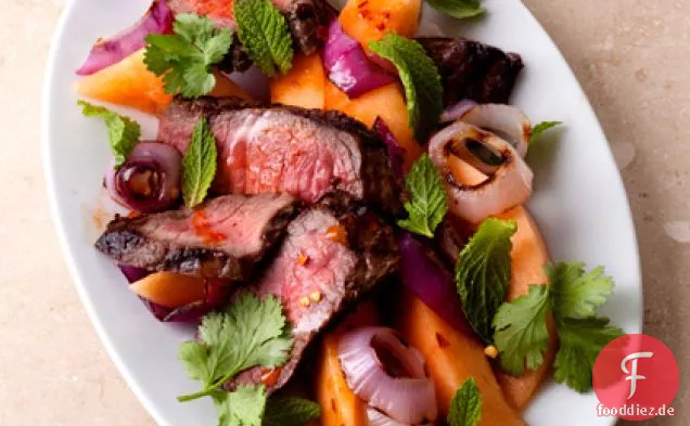 Melone und Steak mit Geräuchertem Paprika Dressing