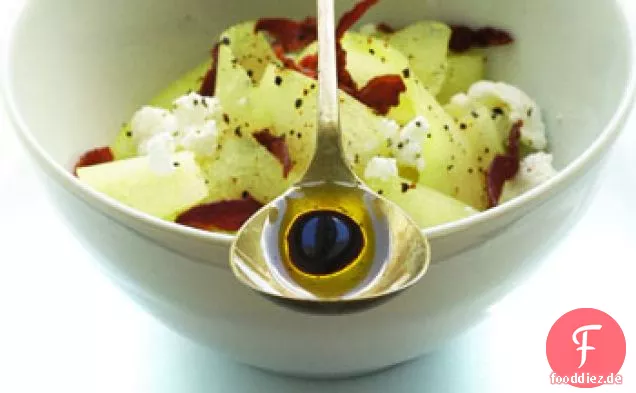 Insalata Di Melone E Prosciutto Croccante Con Formaggio Di Capra