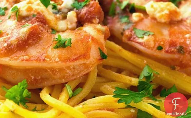 Garnelen Scampi im griechischen Stil