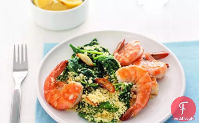 Garnelen mit Rucola Couscous