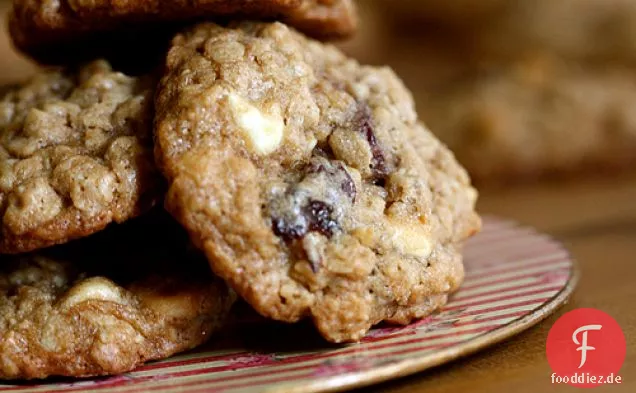 Haferflocken Kirsche Weiße Schokolade Cookies