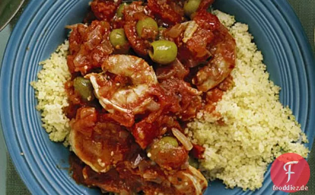 Garnelen mit Tomaten und Oliven