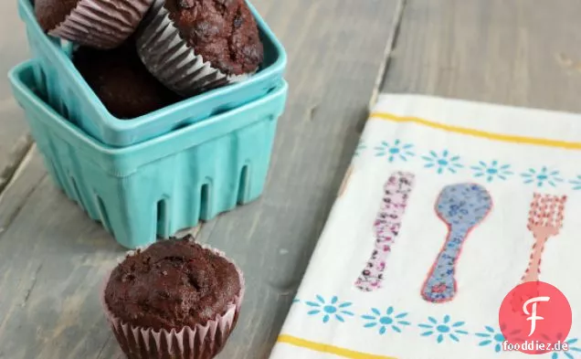 Vollkorn-Schokoladen-Kirsch-Muffins