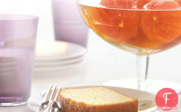 Boozy Clementinen mit Pfund-Kuchen