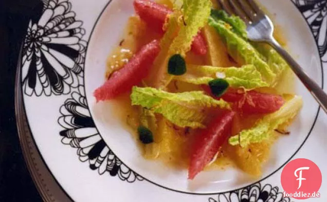 Zitrus-Salat mit Safran-Dressing