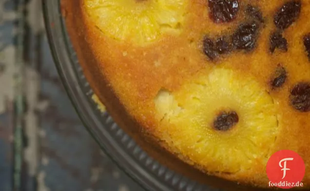 Kokosnuss Ananas auf den Kopf Kuchen