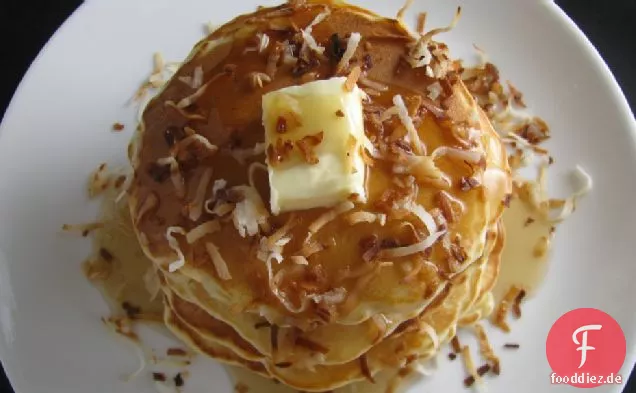 Weiße Schokolade Kokosnuss Pfannkuchen