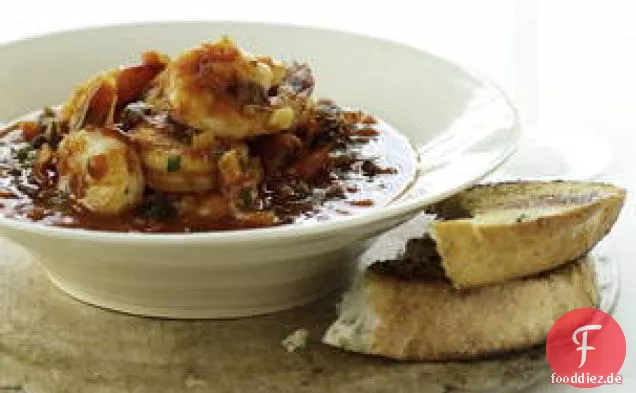 Garnelen mit Estragon und Tomatensauce