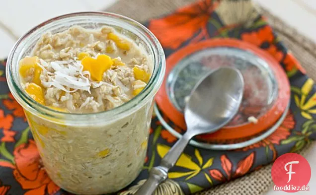 Kokosnuss Mango über Nacht Haferflocken
