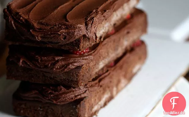 Double Chocolate Devil ' s Food Mit Frischen Himbeeren