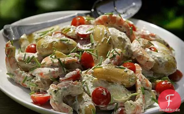 Kartoffel-Garnelen-Salat mit grüner Göttin Dressing