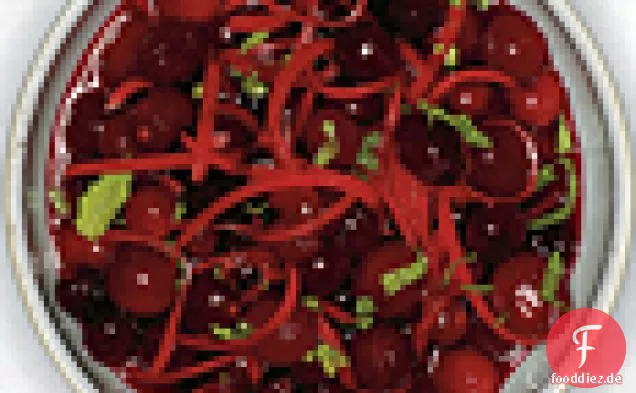 Cranberry-Relish mit Grapefruit und Minze