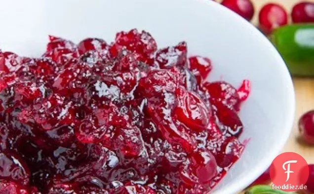 Tequila und Limette Jalapeno Cranberry-Sauce