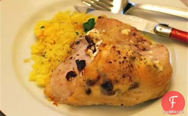 Gebackene Cranberry-Ziegenkäse Gefülltes Huhn