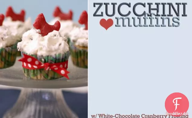 Weiße Schokolade-Cranberry-Zuckerguss Für Zucchini-Muffin-Kuchen