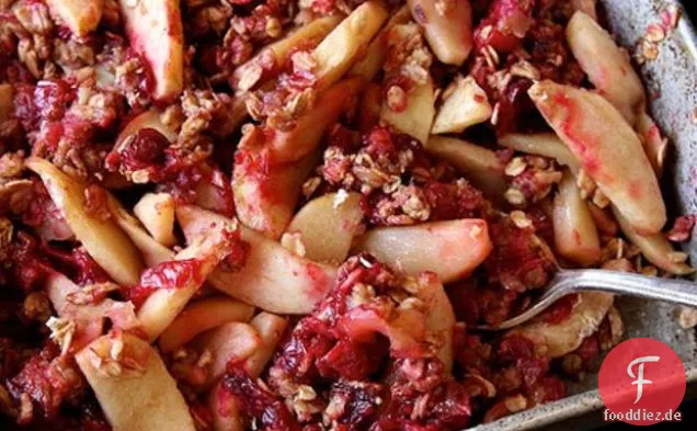 Veganer Apfel Cranberry Haferflocken backen