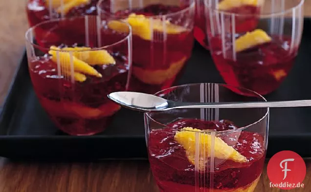 Cranberry-Champagner-Gelée mit Orangen