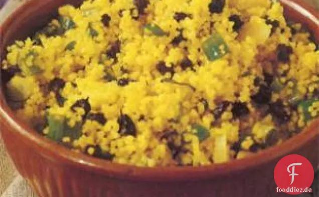 Goldener Couscous mit Johannisbeeren & Jakobsmuscheln