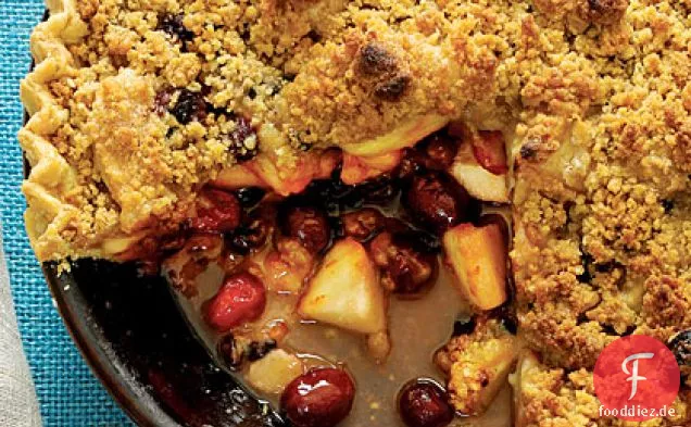 Apfel-Cranberry-Johannisbeerkuchen mit französischem Topping
