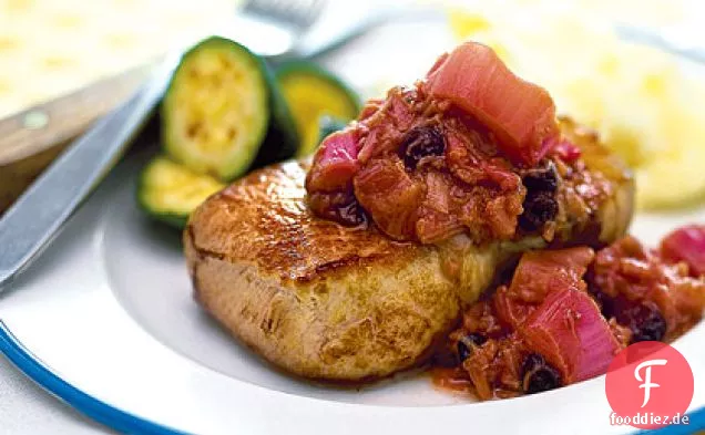 Schweinekoteletts mit Rhabarberchutney