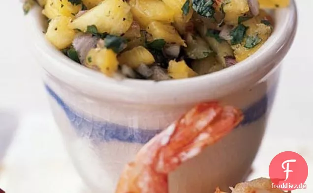 Kokosnuss-Garnelen mit Ananas-Salsa