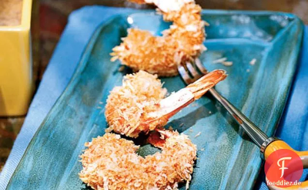 Panierte Garnelen mit Honig-Senf-Sauce