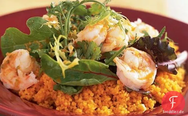 Ingwer-Garnelen mit Karotten-Couscous