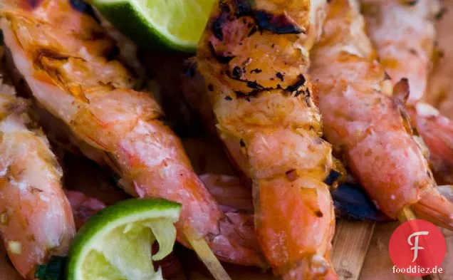 Zitronengras Ingwer gegrillte Garnelen