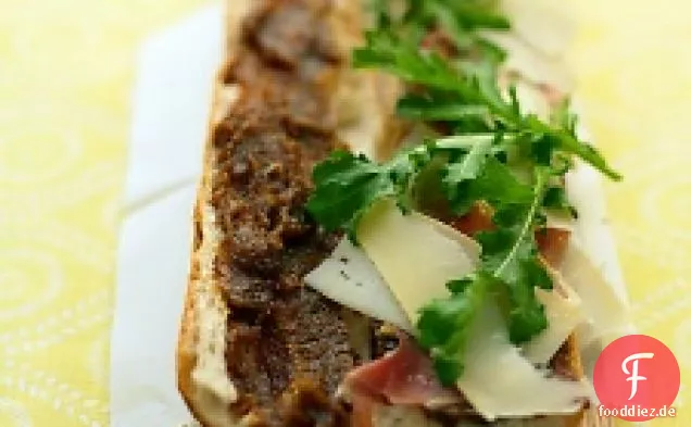Prosciutto und Feigen-Brotaufstrich-Sandwich