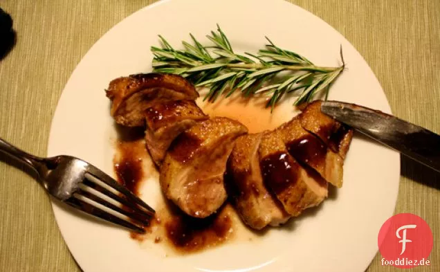 Abendessen heute Abend: Gebratene Entenbrust mit Rotwein und Feigen