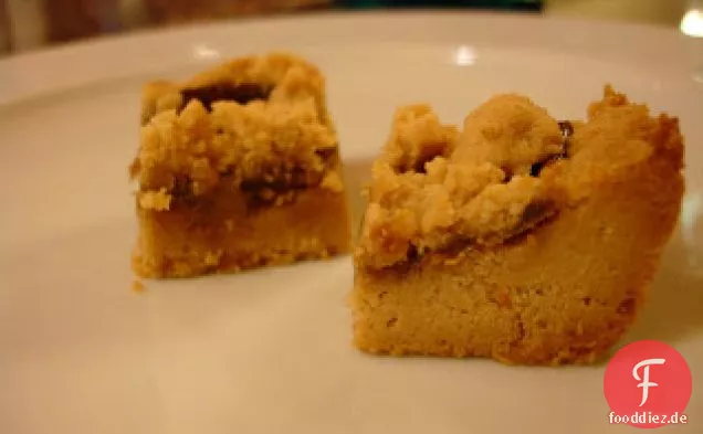 Erdnussbutter und Feigenmarmelade Shortbread Bars
